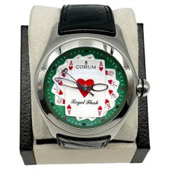 Corum Bubble Royal Flush 082.170.20 Steel Black Leather Box Paper, 2006