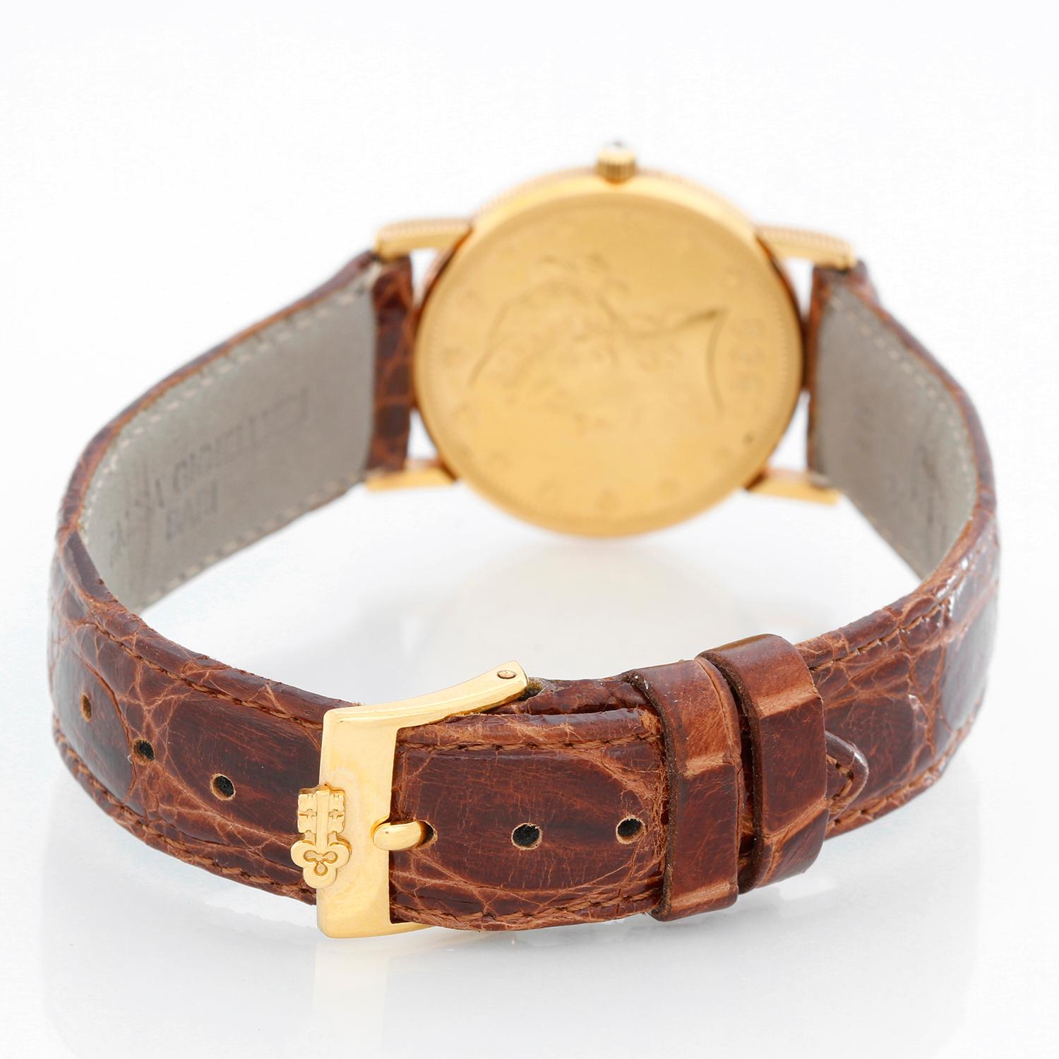 Corum $10 22-Karat Gold Eagle 1893 Unisez Watch In Excellent Condition In Dallas, TX