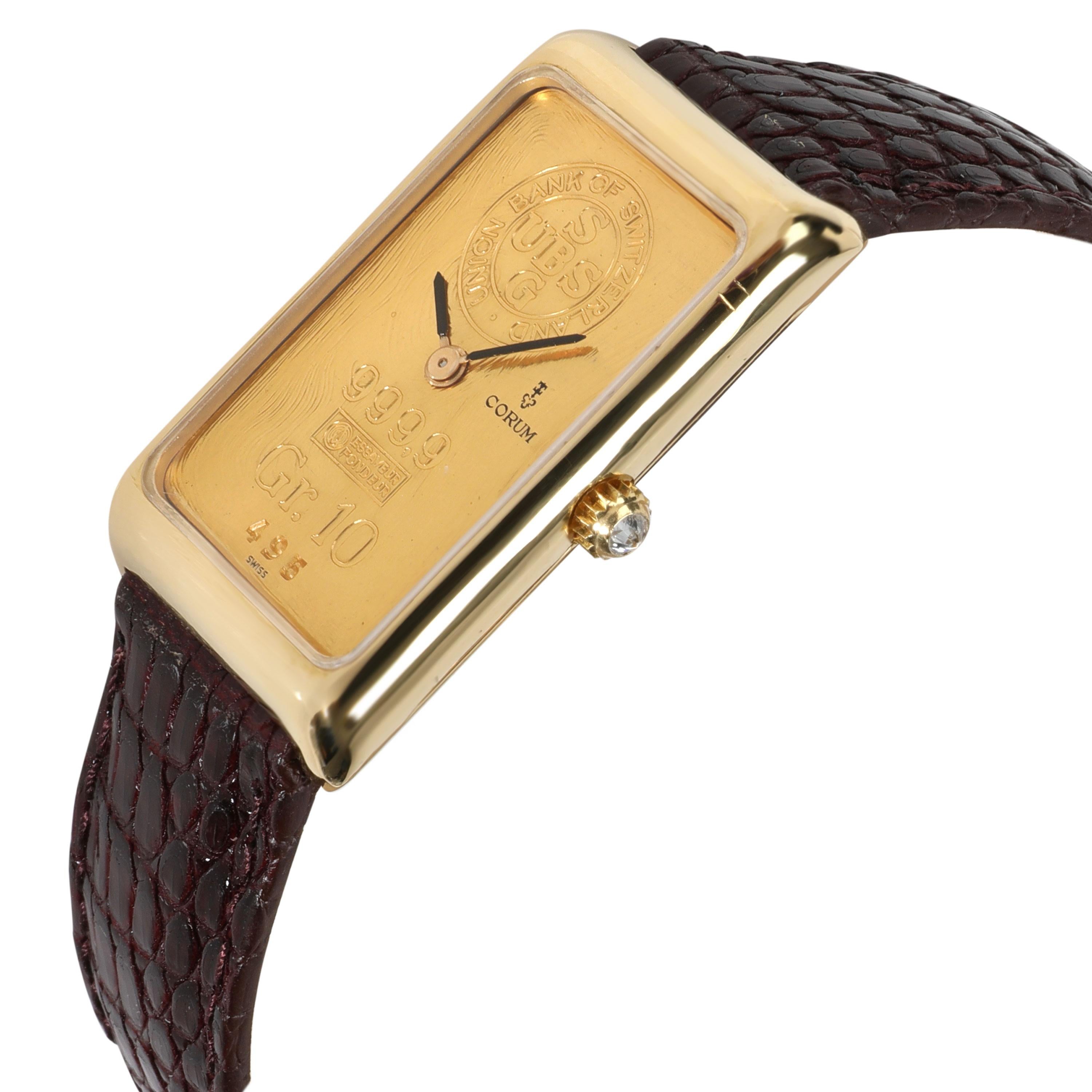 Corum 10G Ingot 14400 Unisex Watch in 18kt Yellow Gold In Excellent Condition In New York, NY