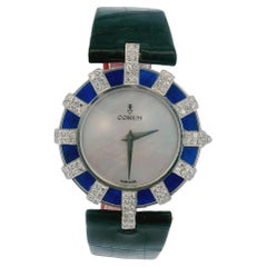 Corum 14710 18K White Gold Lapiz & Diamond Bezel MOP Dial Watch