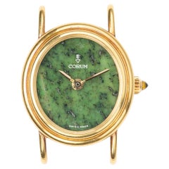 Corum 15676 Jade Dial Double Stepped 18k YG 1970s
