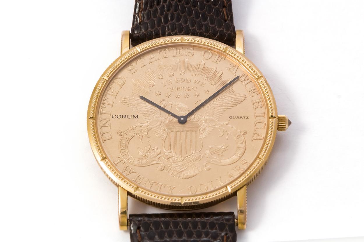 Corum 18 Karat Yellow Gold $20 1896 Gold Coin Quartz Watch 2