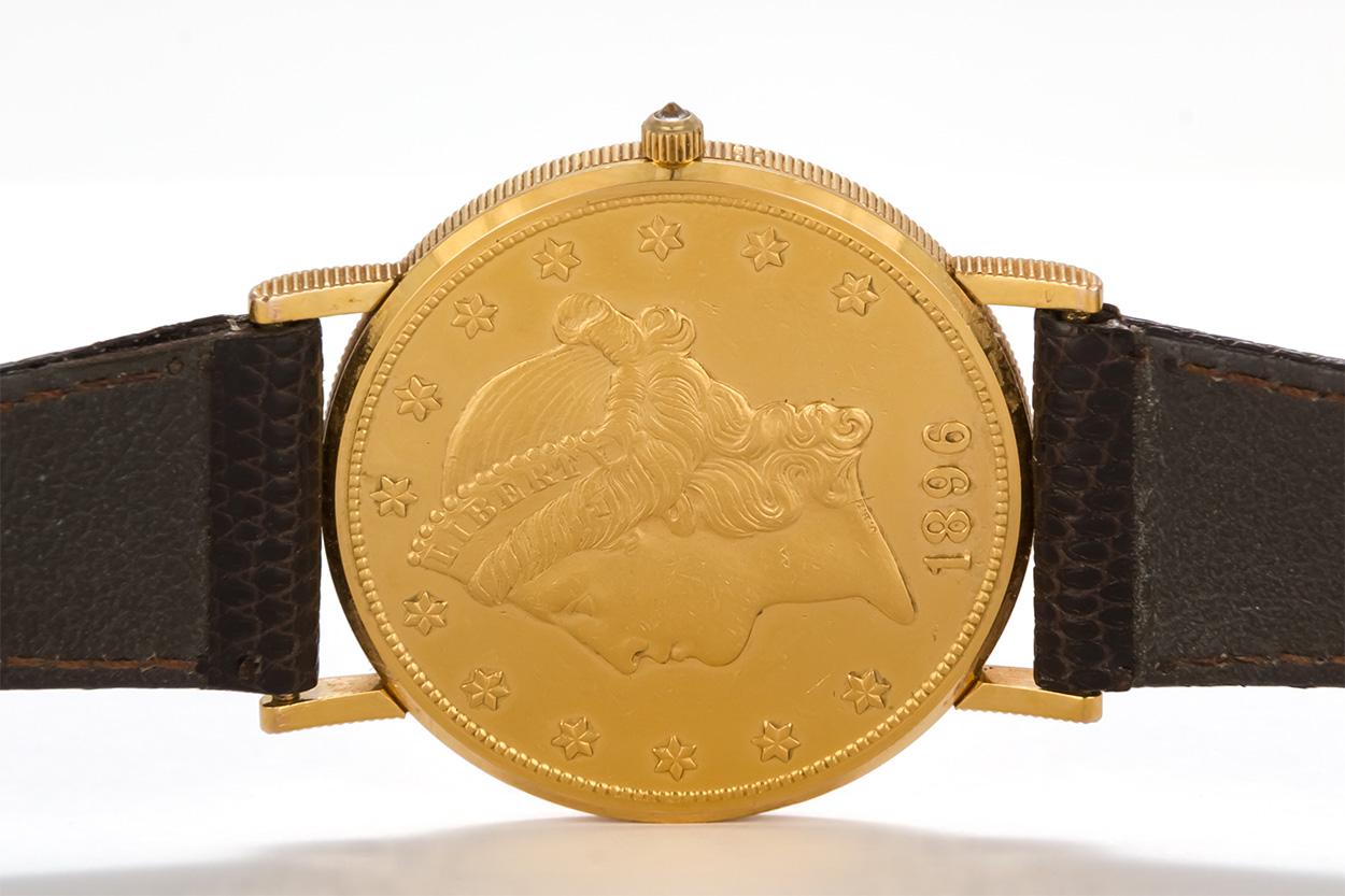 Corum 18 Karat Yellow Gold $20 1896 Gold Coin Quartz Watch 1