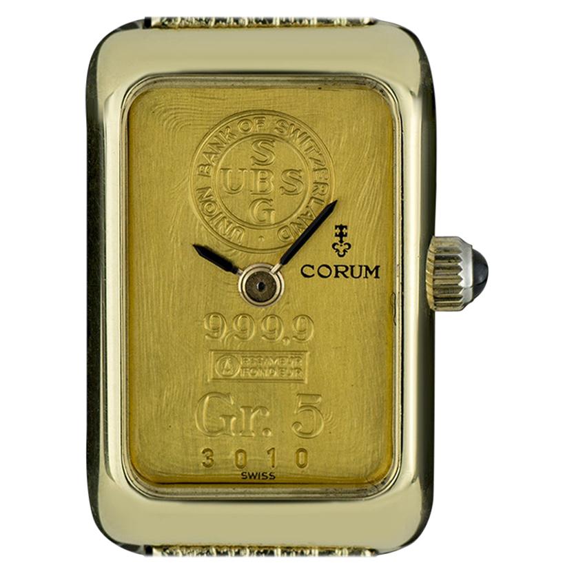 Corum 18 Karat Yellow Gold 5 Grams 999.9 Quartz Ingot Ladies Watch 3010
