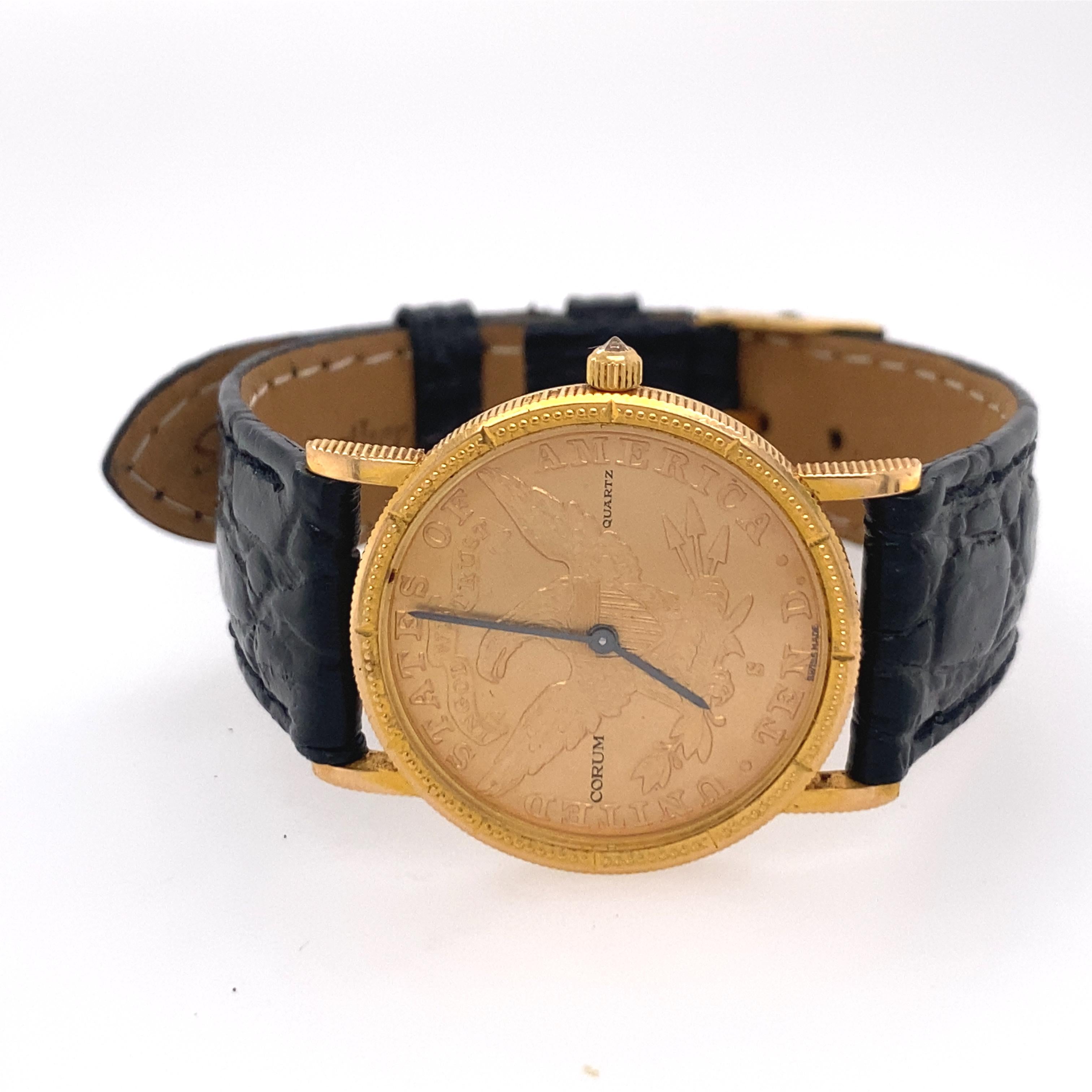 Women's or Men's Corum 1880 S Liberty Head 10 Dollar US Gold Coin Watch For Sale