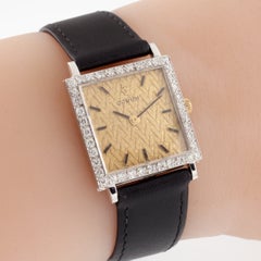 Corum 18k Yellow Gold Diamond Hand-Winding Watch with Leather Band