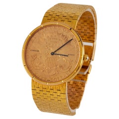 Orologio al quarzo Corum Double Eagle in oro giallo 18 carati con cinturino originale
