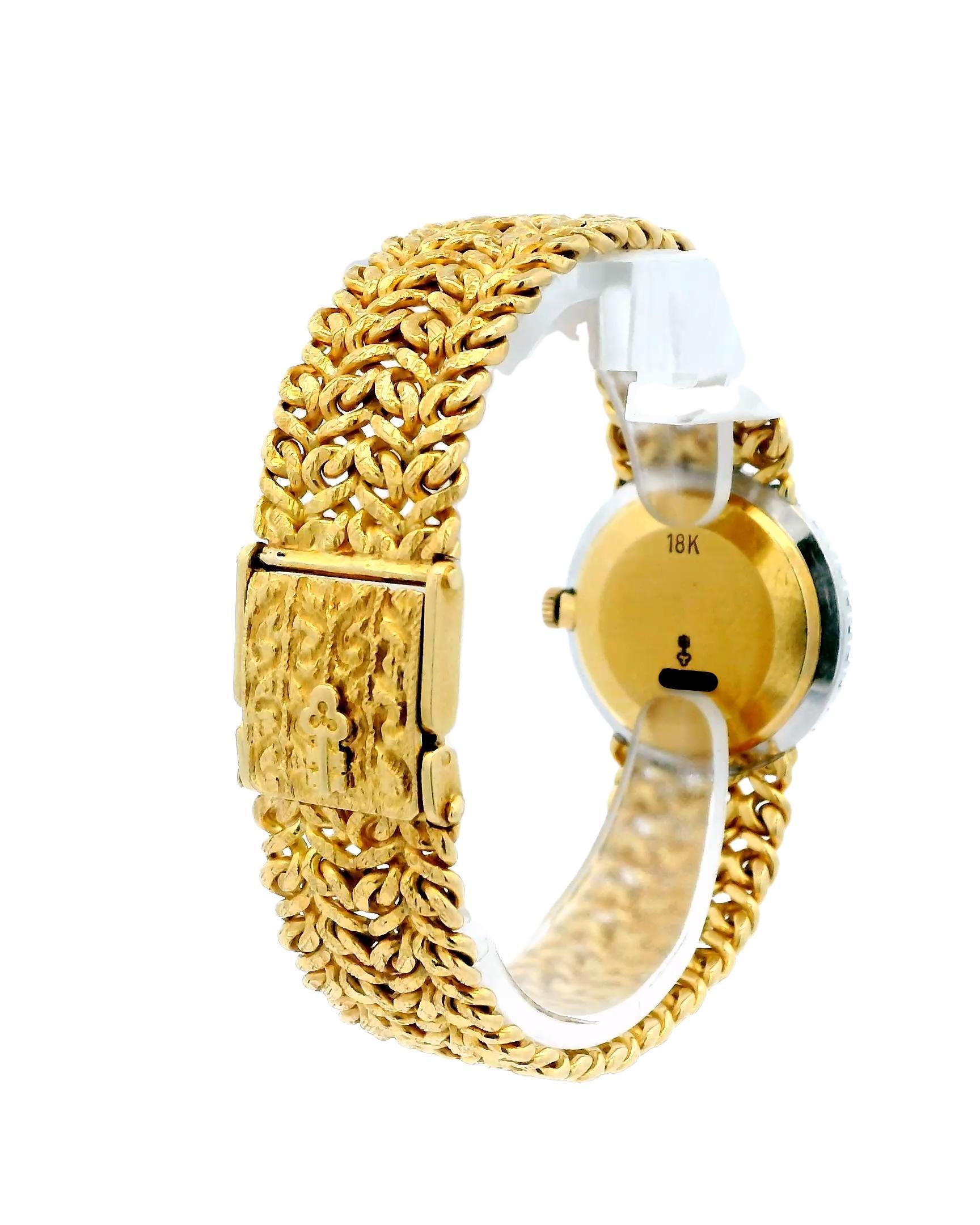 Women's Corum 18K Yellow Gold & Emerald Bezel Mech-Mesh Bracelet