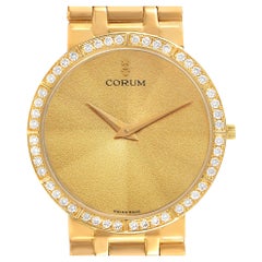 Corum 18k Yellow Gold Prism Crystal Diamond Mens Watch 50.128.65