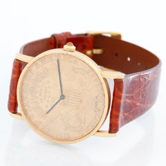 Corum 20 $ 1880 Liberty Double Eagle Gold Coin Montre à quartz pour hommes