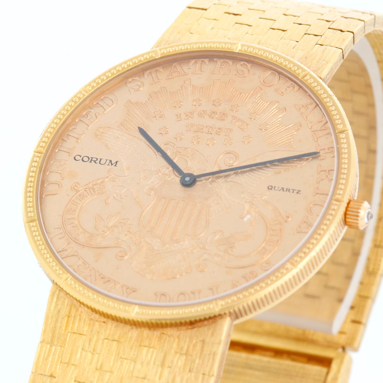 Corum $20 18k Liberty Gold Coin Men's 1902 Quartz Watch For Sale 1