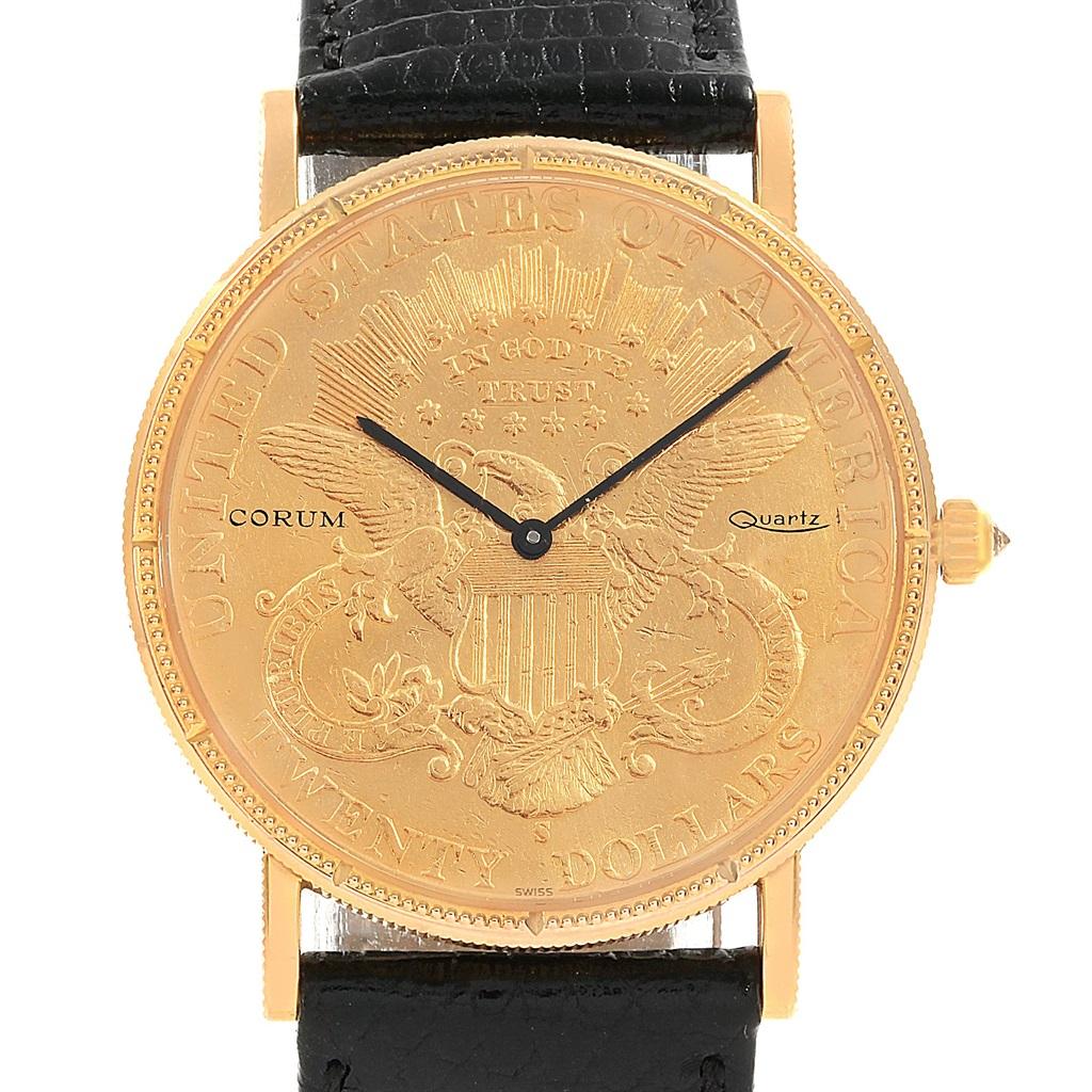 Women's or Men's Corum 20 Dollars Double Eagle Yellow Gold Coin Year 1880 Watch For Sale
