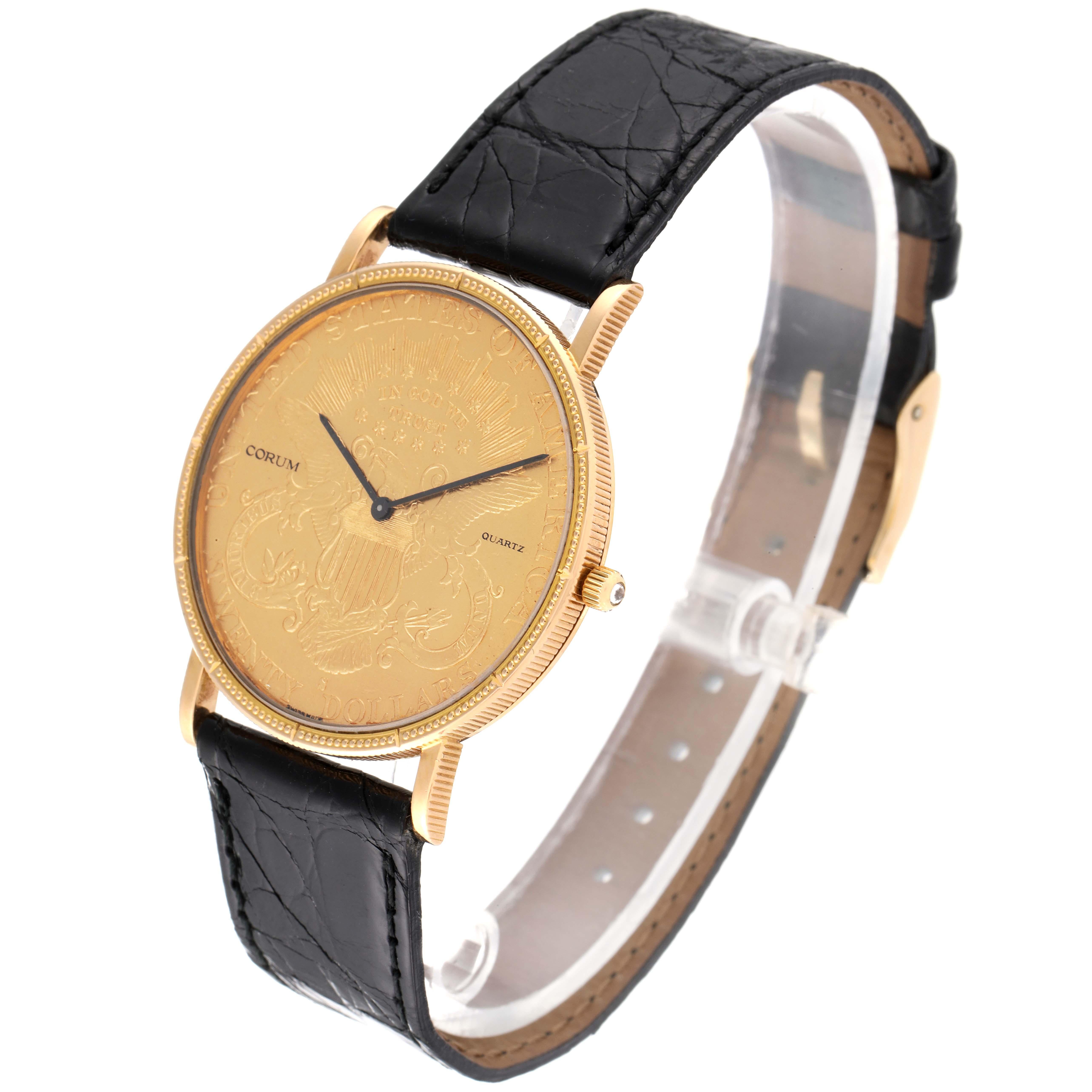 Men's Corum 20 Dollars Double Eagle Yellow Gold Coin Year 1900 For Sale