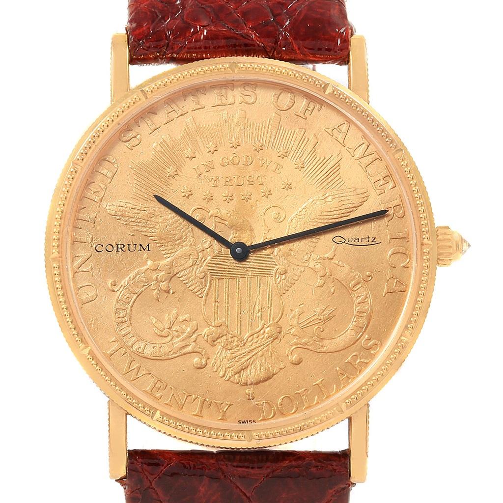 Corum 20 Dollars Double Eagle Yellow Gold Coin Year 1900 Men’s Watch Papers In Excellent Condition In Atlanta, GA