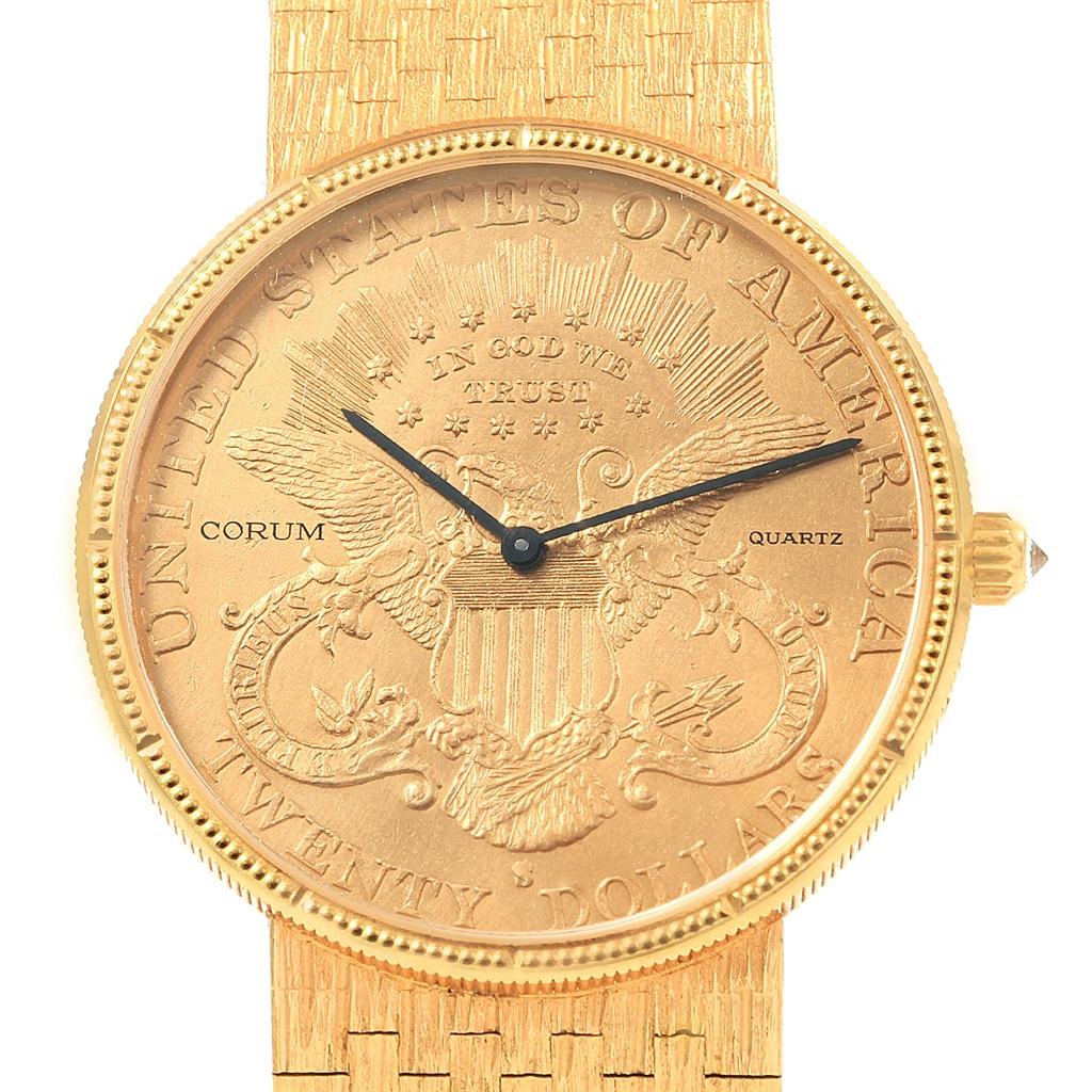 Corum 20 Dollars Double Eagle Yellow Gold Coin Year 1904 Men's Watch For Sale 5