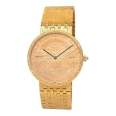 Corum $20 Gold Coin 18 Karat Yellow Gold Men's Watch Quartz 5514556/H66