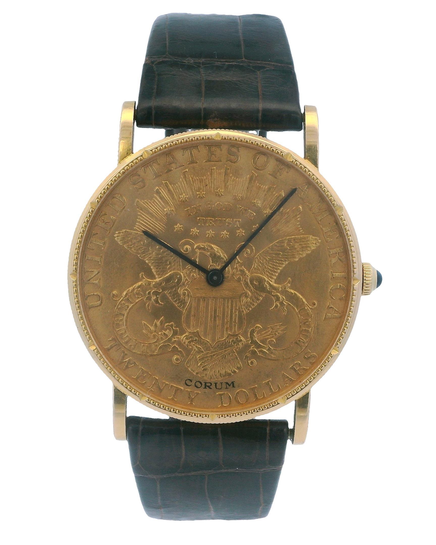 Corum Design Corum $20 Gold Coin Mechanical Watch For Sale at 1stDibs