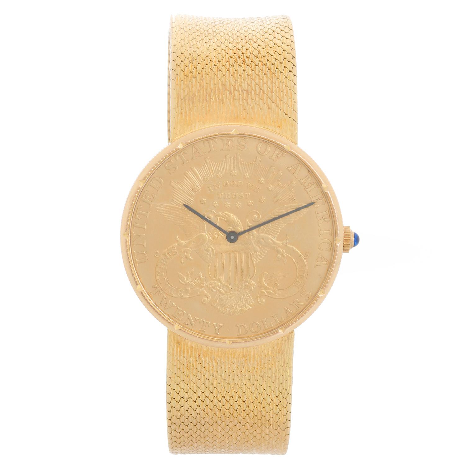 Uomo Orologio al quarzo Corum da uomo 36 mm con moneta d'oro da 20 dollari Liberty Double Eagle