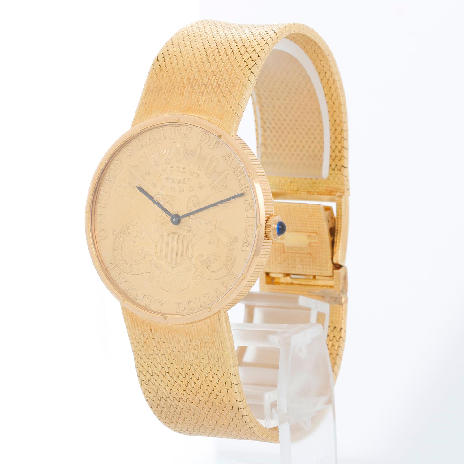 Orologio al quarzo Corum da uomo 36 mm con moneta d'oro da 20 dollari Liberty Double Eagle 1