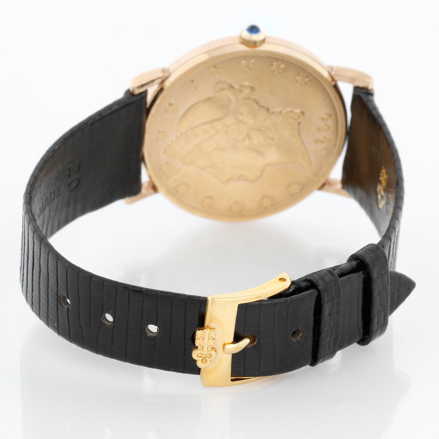 Corum $20 Liberty Gold Coin Men's 1904 Quartz Watch en vente 1
