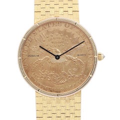Corum 20 Twenty Dollars Coin 18k Yellow Gold Dial Quartz Men Watch 1904