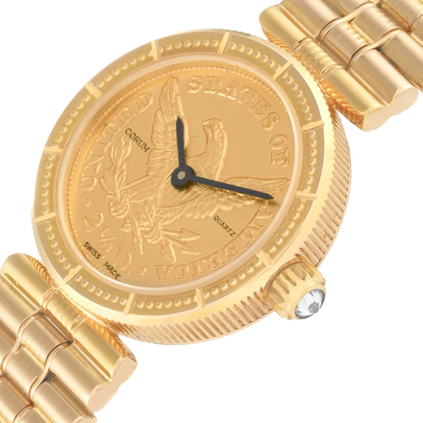 Women's Corum 2.5 Dollars Eagle Liberty Coin Yellow Gold Ladies Watch 1852 For Sale