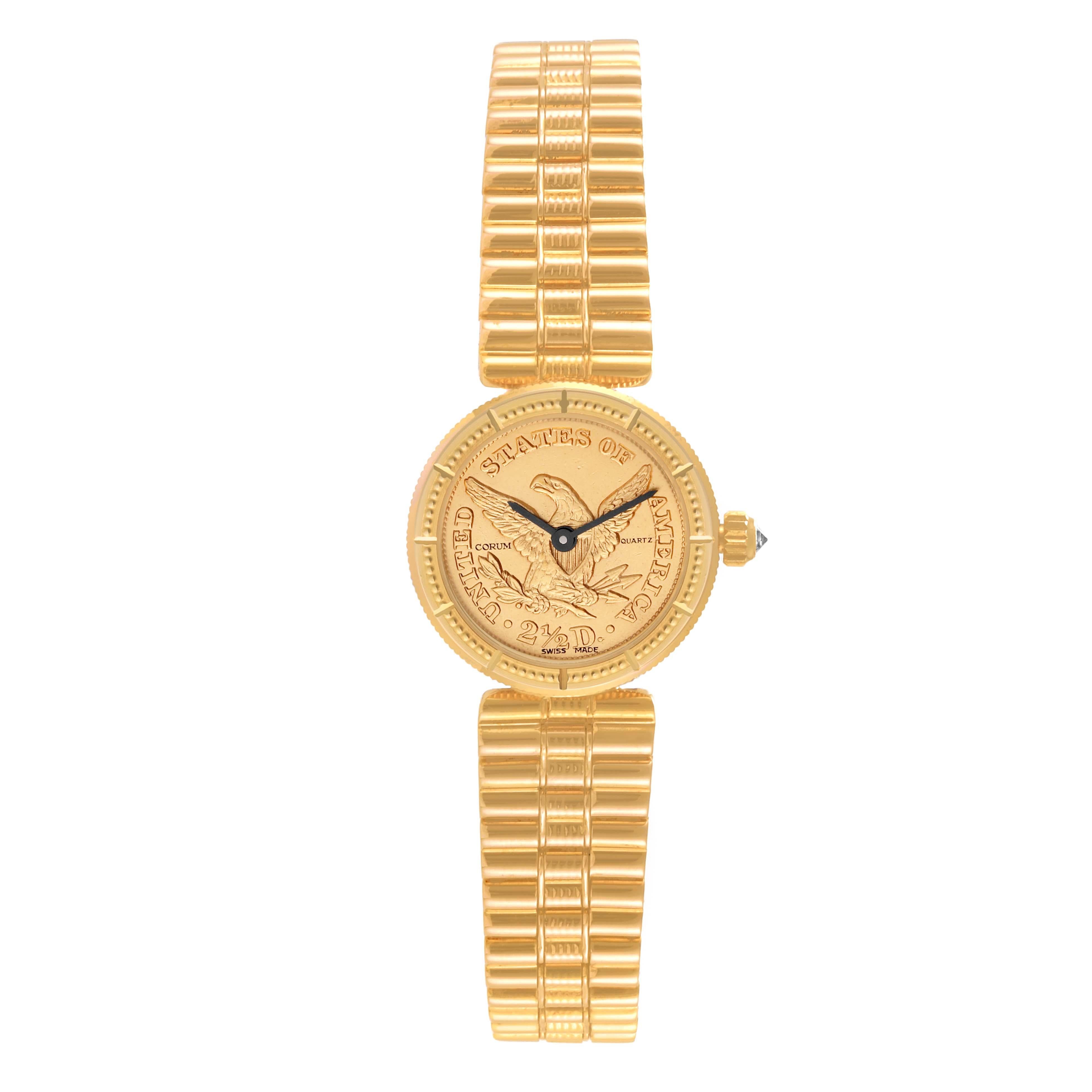 Corum 2.5 Dollars Eagle Liberty Coin Yellow Gold Ladies Watch 1852 For Sale 1