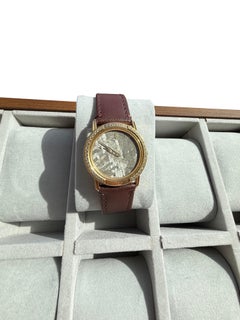 Corum 31mm Grey Meteorite Dial 18K Yellow Gold Diamond Bezel Watch 50.450.65