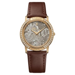 Corum 31mm Grey Meteorite Dial 18K Yellow Gold Diamond Bezel Watch 50.450.65