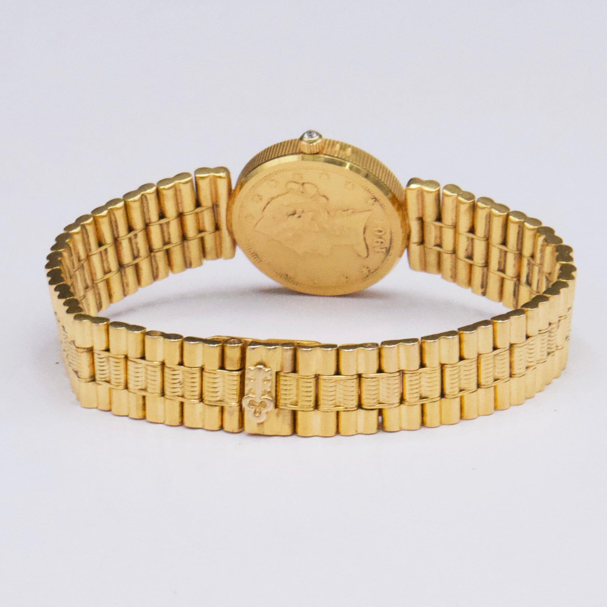 Corum $5 Coin Eagle-Liberty 4730156 18K Yellow Gold Ladies Watch Box Papers For Sale 2