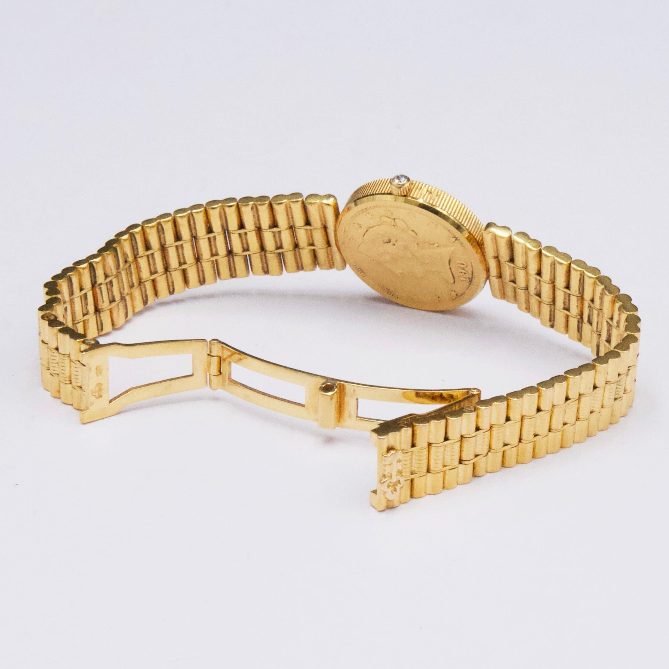 Corum $5 Coin Eagle-Liberty 4730156 18K Yellow Gold Ladies Watch Box Papers For Sale 3