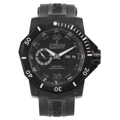 Corum Admirals Cup Watch in Black Titanium with Rubber Strap