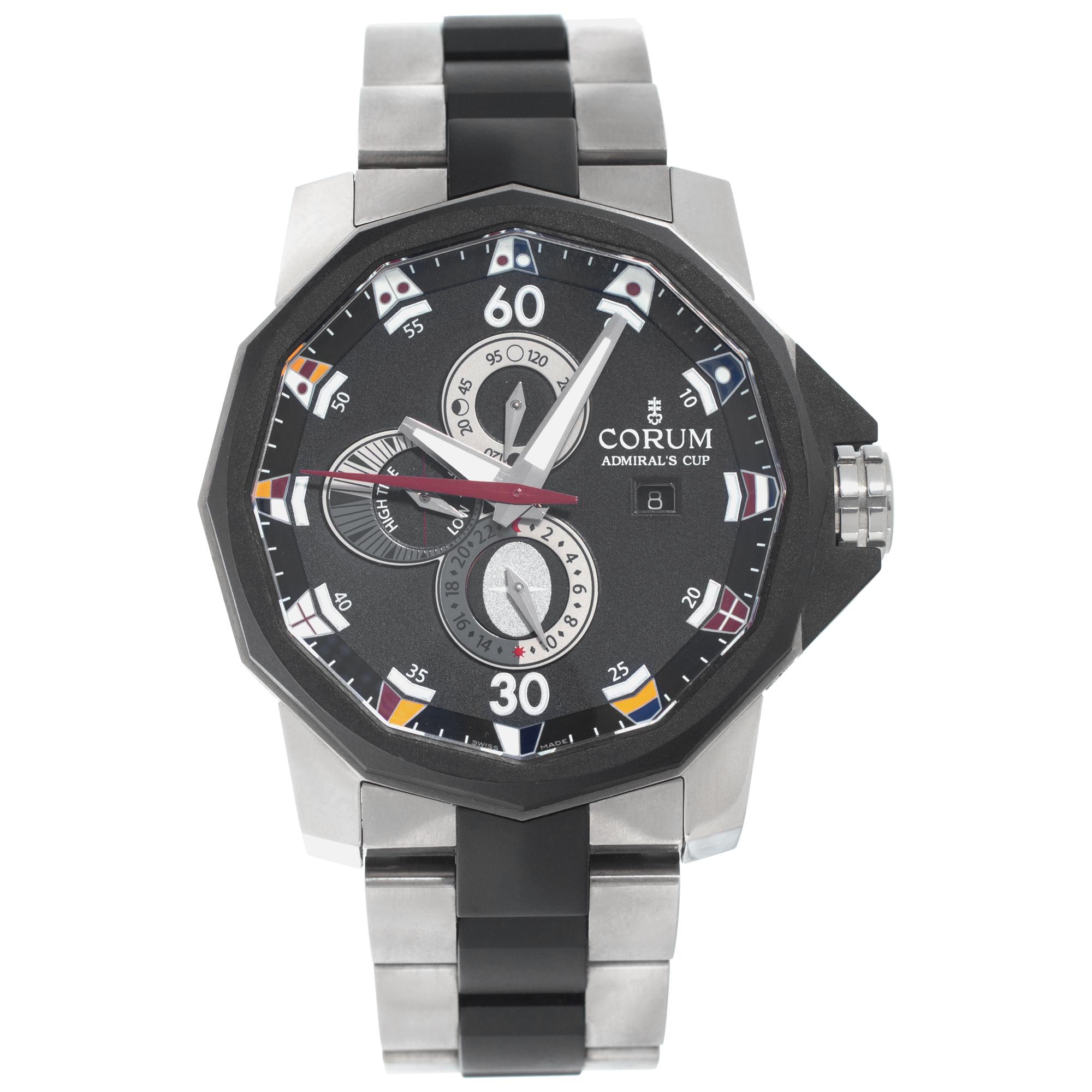 Corum Admirals Cup 947.933.04 in Titanium with a Black dial 48mm Automatic watch For Sale