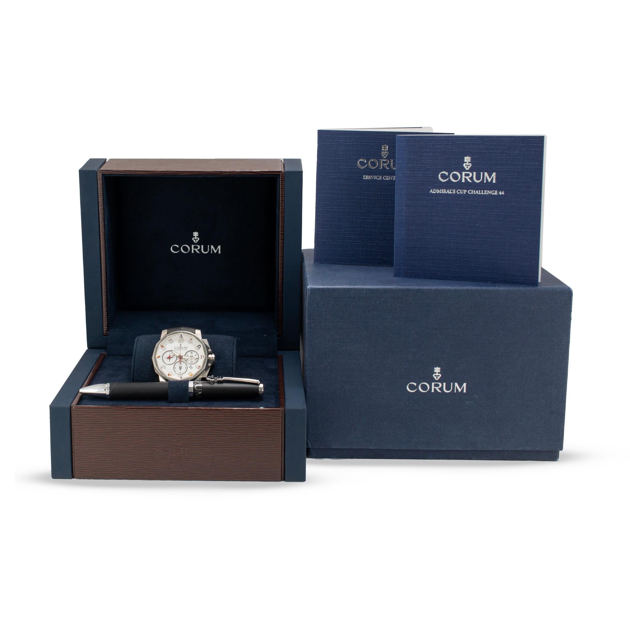 Orologio Corum Admiral's Cup Challenge 44MM 01.0007 Cronografo Automatico in Acciaio in vendita 8