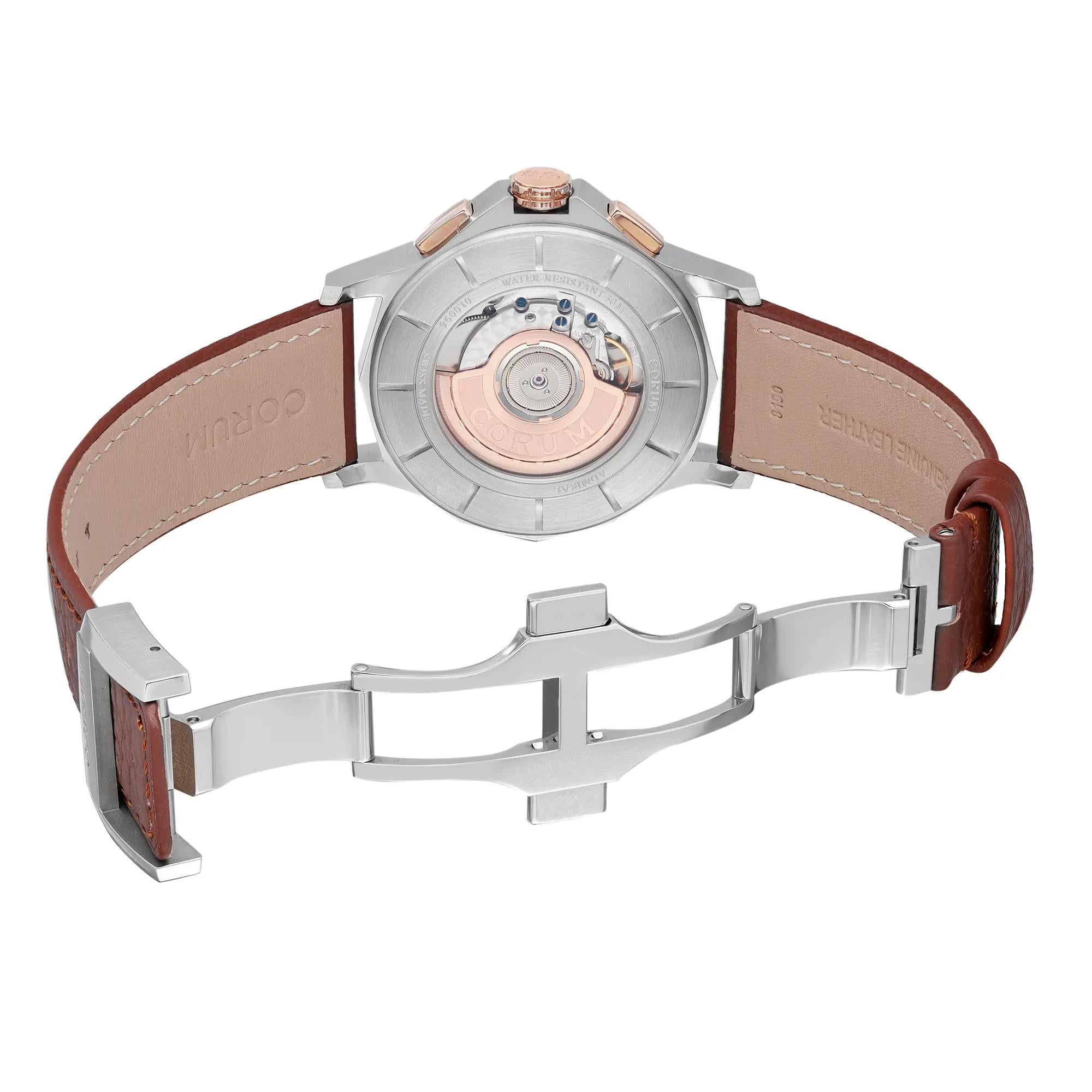 Corum Admiral's Cup Legend 18k Rose Gold Steel Brown Dial Watch A984/03598 For Sale 2