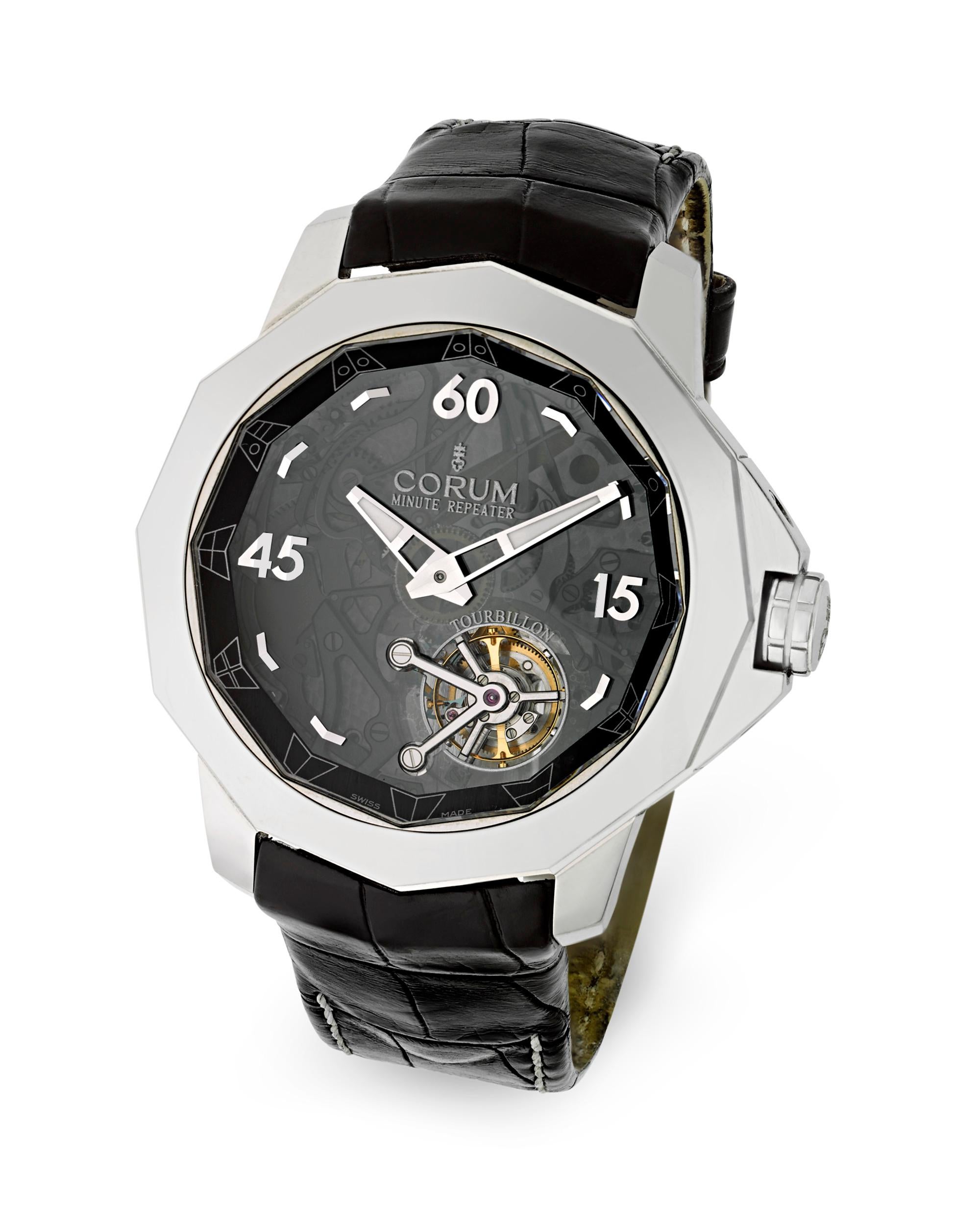 This outstanding watch by Corum, the renowned Swiss watch manufactory, hails from their exclusive Admiral collection. Released in 2010 to celebrate the 50th anniversary of this legendary collection, this Admiral’s Cup sports watch features two
