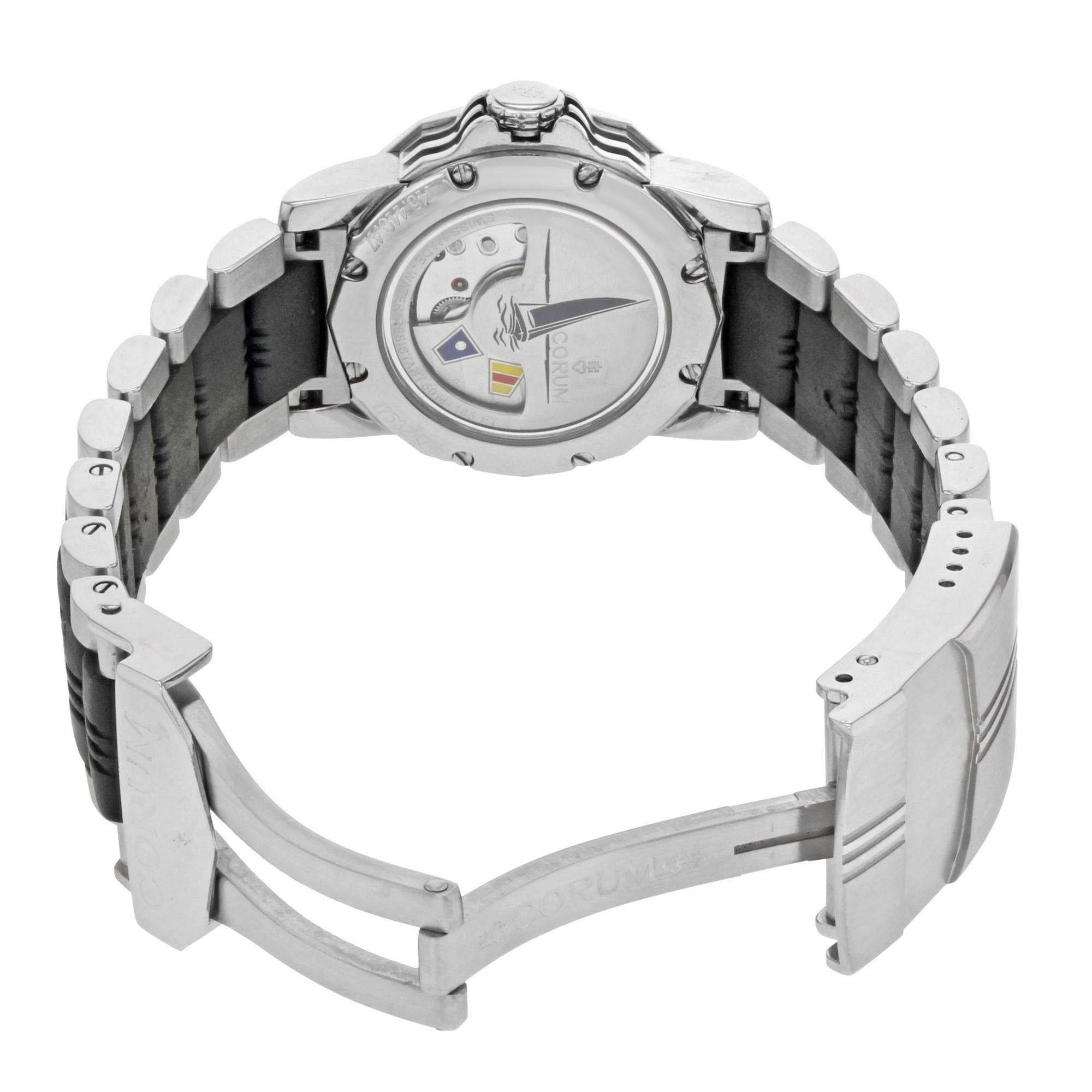 Corum Admiral's Cup MOP Dial Diamond Steel Automatic Ladies Watch 145.440.47 1