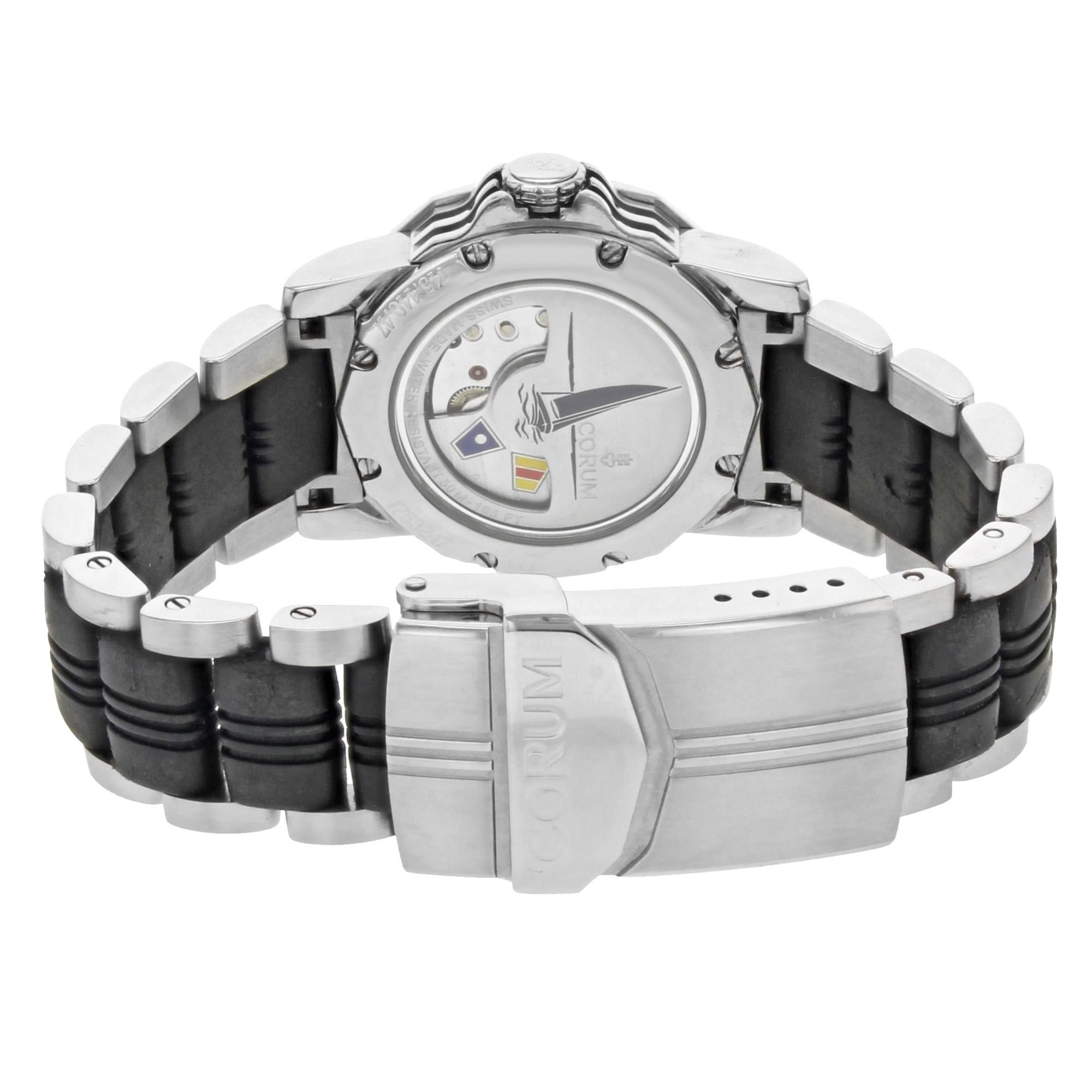 Corum Admiral's Cup MOP Dial Diamond Steel Automatic Ladies Watch 145.440.47 2