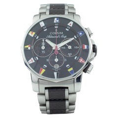 Corum Admiral's Cup Edelstahl Automatik Chronograph Uhr 985.631.20 LE