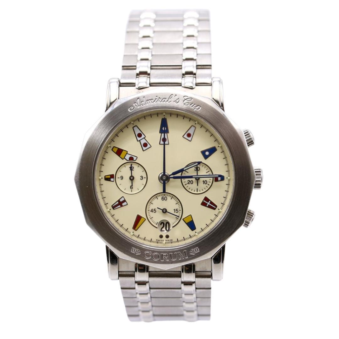 Reloj Automático Corum Admirals Cup Cronógrafo Esfera Crema 39mm Acero Inoxidable en venta