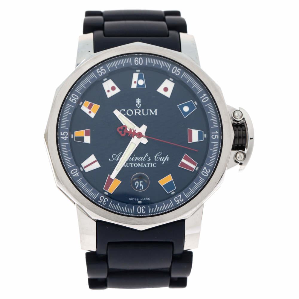 Men's Corum Admiral's Cup Steel Blue Dial Automatic Watch 082.833.20/F373