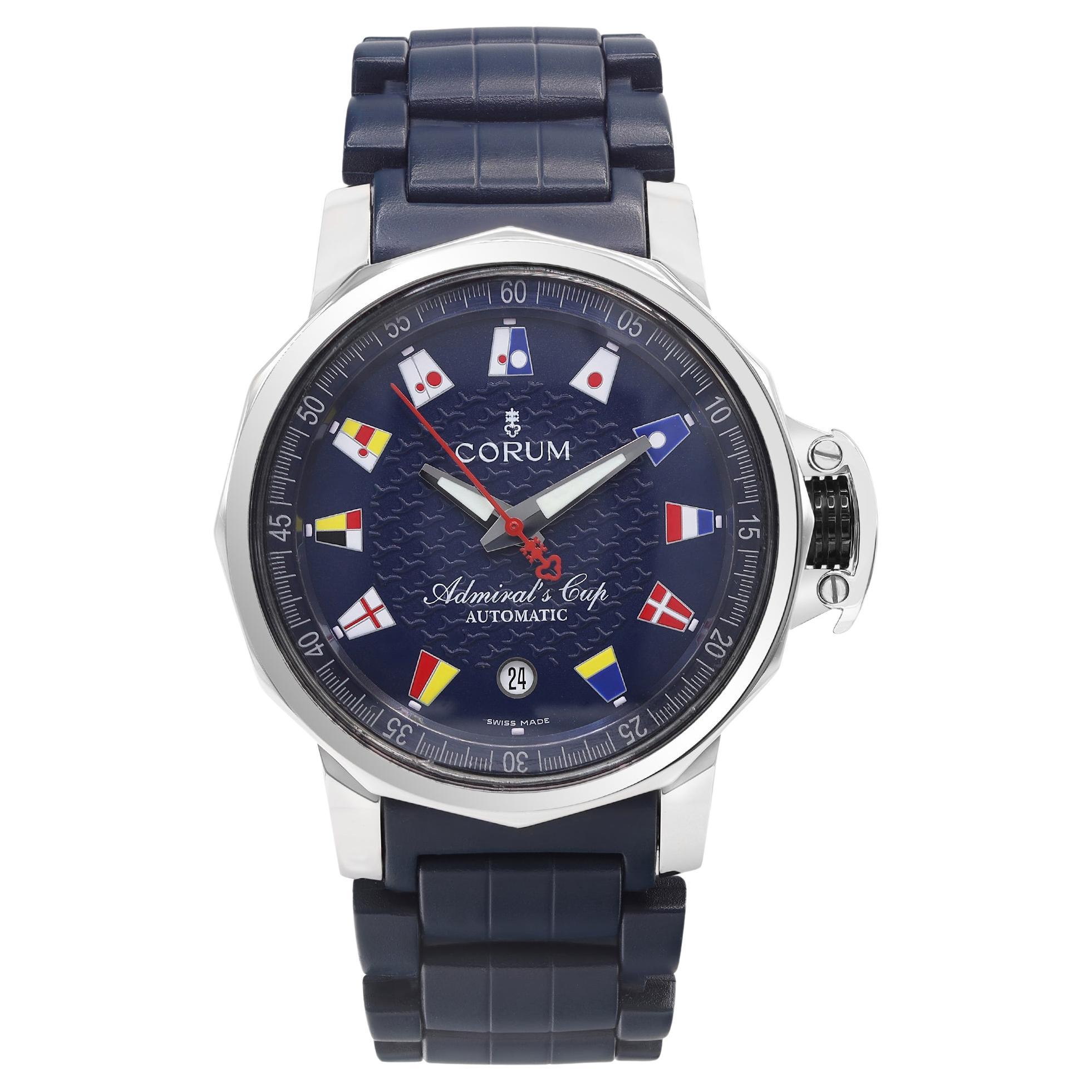Corum Admiral's Cup Steel Blue Dial Automatic Watch 082.833.20/F373