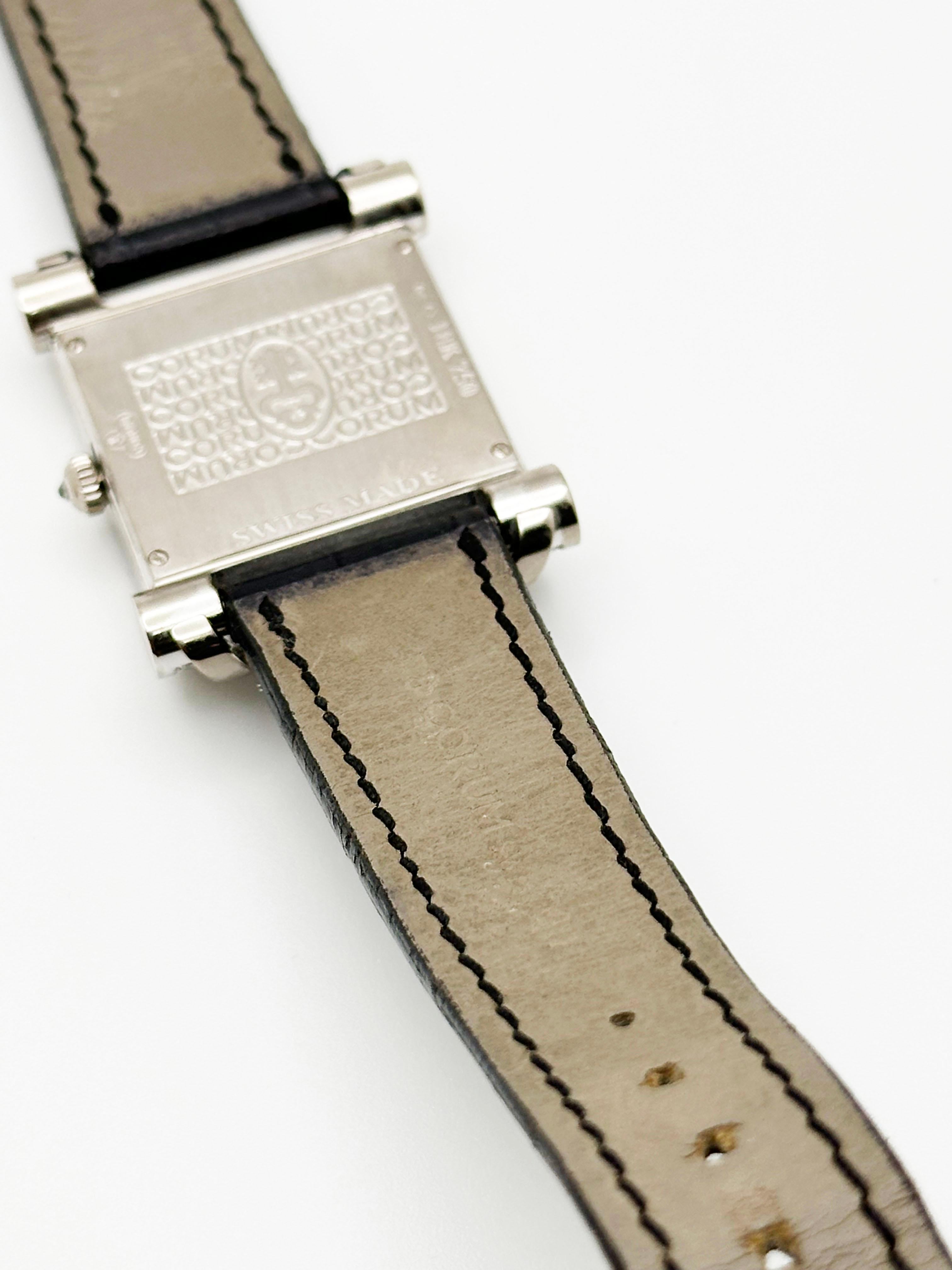 Corum Antika 024.653.69 Ladies 18K White Gold Factory Diamond Bezel For Sale 4