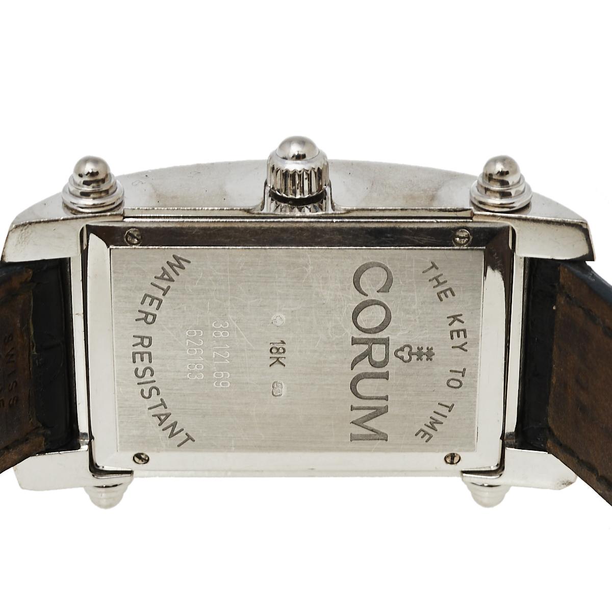 Corum Black 18K White Gold Diamond Pave Moonlight Women's Wristwatch 25 1