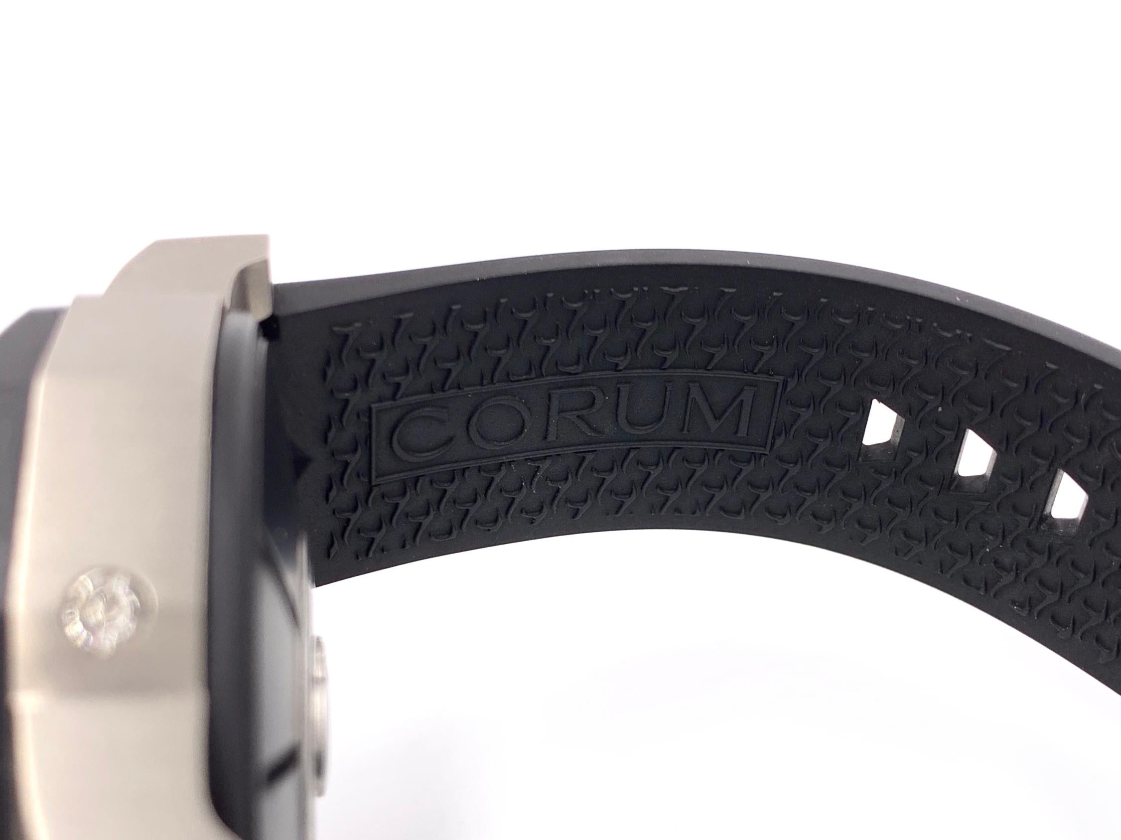 CORUM Black Titanium Admiral's Cup Chronograph 48 Automatic Watch In Good Condition For Sale In Pikesville, MD