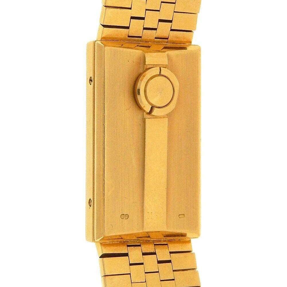 Corum Bridge 18k Yellow Gold Diamonds Pave Dial Manual Ladies Watch 132031112 For Sale 1