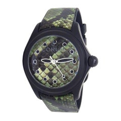 Corum Bubble 47 Green Python Black PVD Stainless Steel Automatic L082/03192