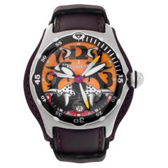 Montre automatique 45 mm Corum Bubblember "Bomber "Tiger" 2004 en acier inoxydable