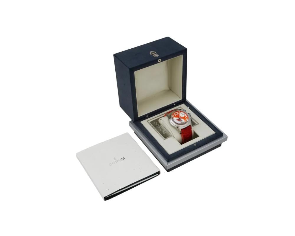 Corum Bubble Orange Chronograph Wristwatch Iob In Good Condition In New York, NY