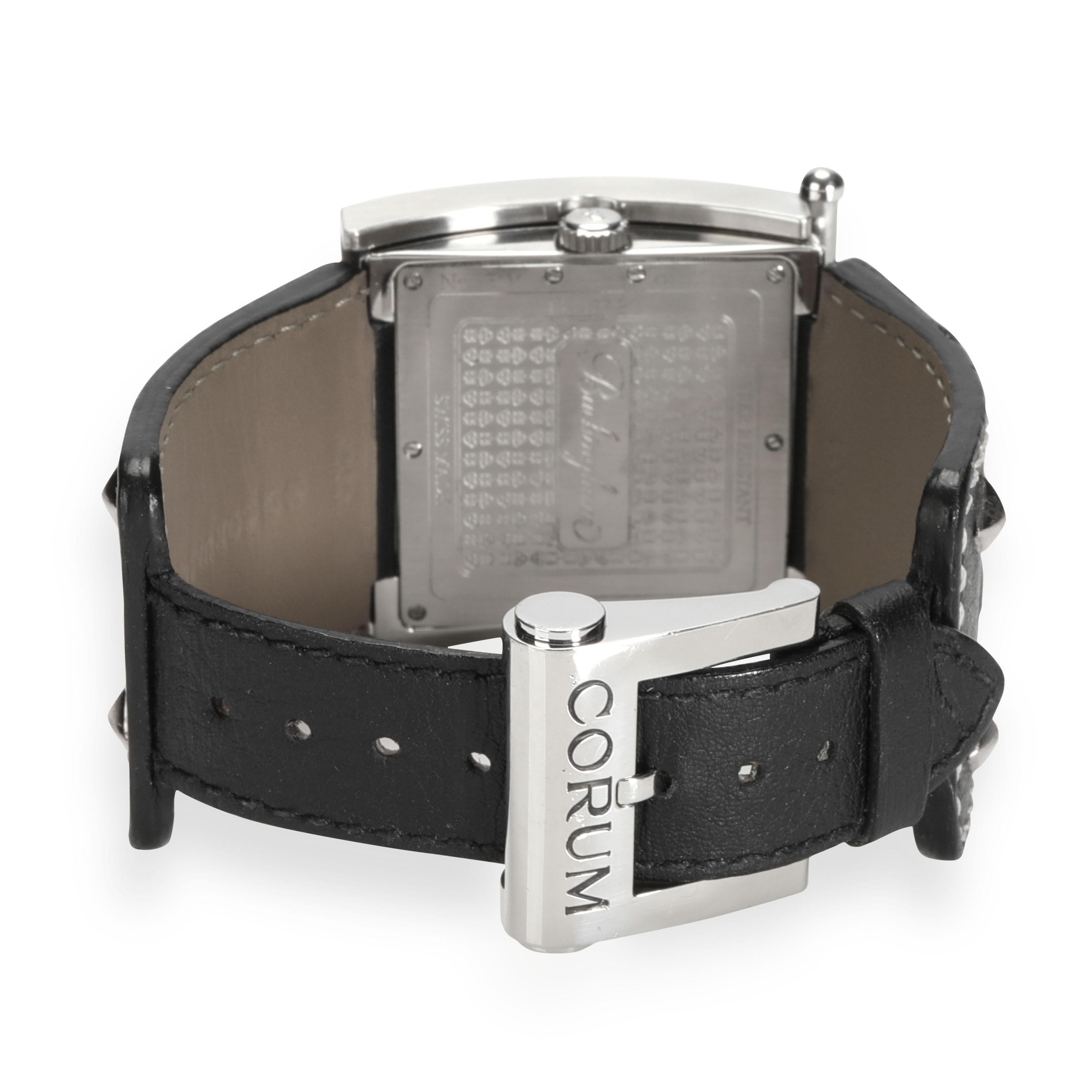 Corum Buckingham Skull 138.77.20 Men's Watch in Stainless Steel SKU: 109605 PRIMARY DETAILS Brand: Corum Model: Buckingham Skull Country of Origin: Switzerland Movement Type: Quartz: Battery Year of Manufacture: 2000-2009 Condition: Retail price